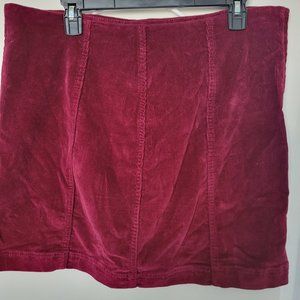 Dark ruby corduroy-like skirt